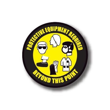Ergomat 24in CIRCLE SIGNS - Protective Equipment Required Beyond This Point DSV-SIGN 576 #1708 -UEN